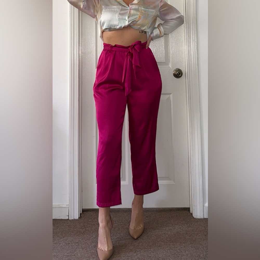 Purple Silk Pants